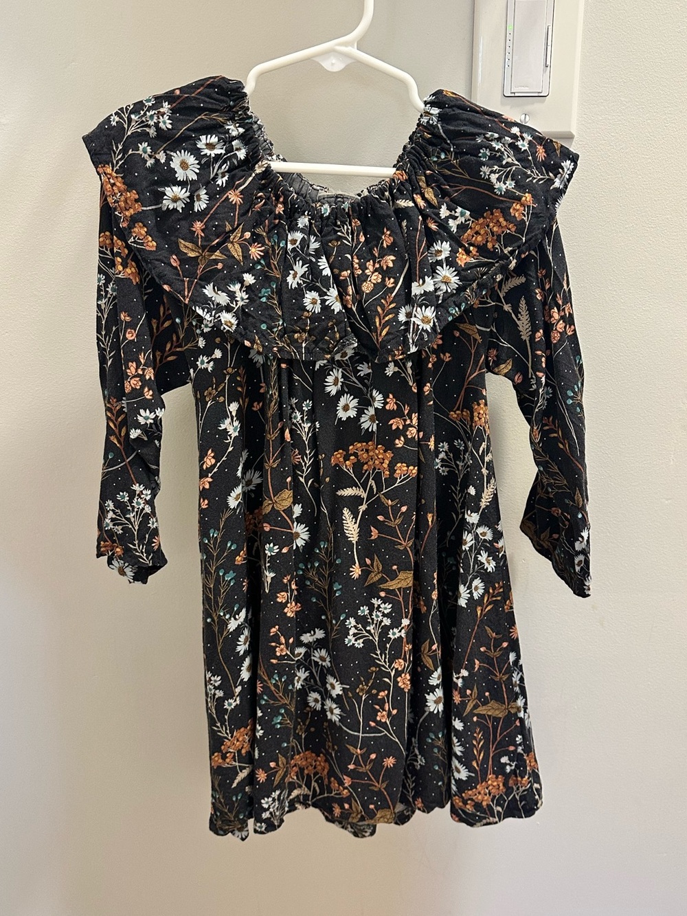 Girls Long Sleeved Floral Boho Pheasant Dress Size 5
